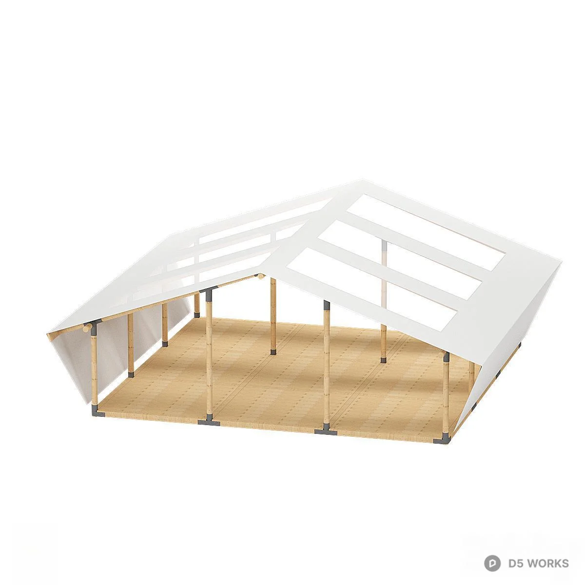 Wooden Structure Cabin 3d model thumbnail 3