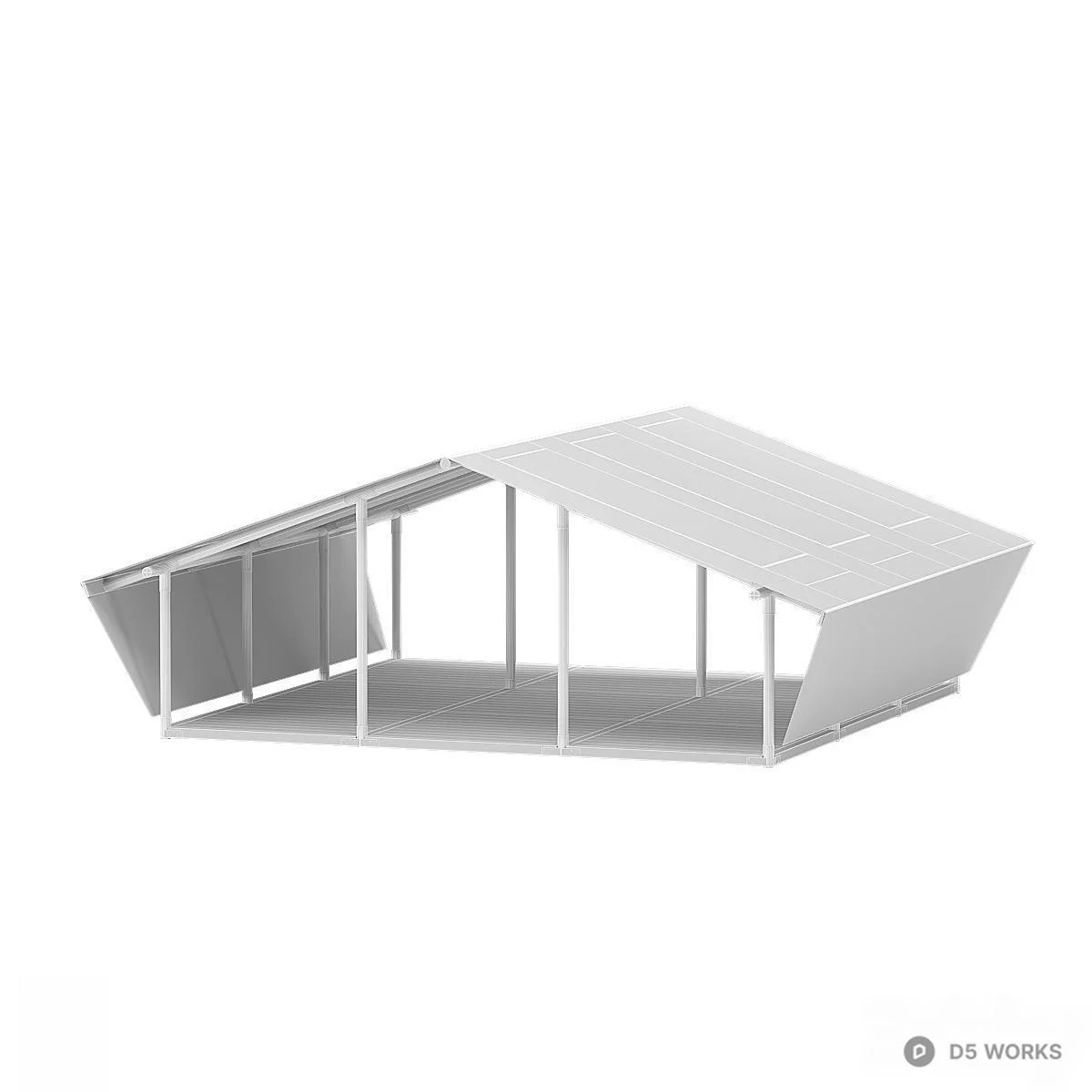 Wooden Structure Cabin 3d model thumbnail 4