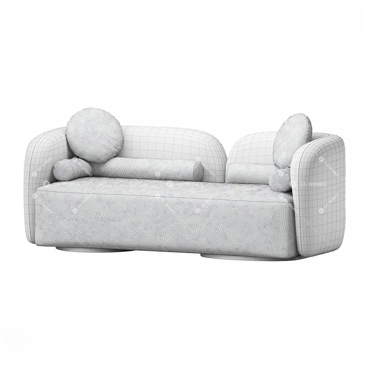 Contemporary Two-seater Sofa 3d model thumbnail 2