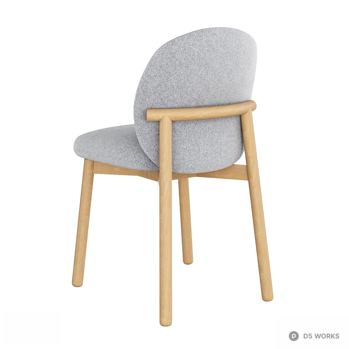 Minimalist Upholstered Dining Chair 3d model thumbnail 3