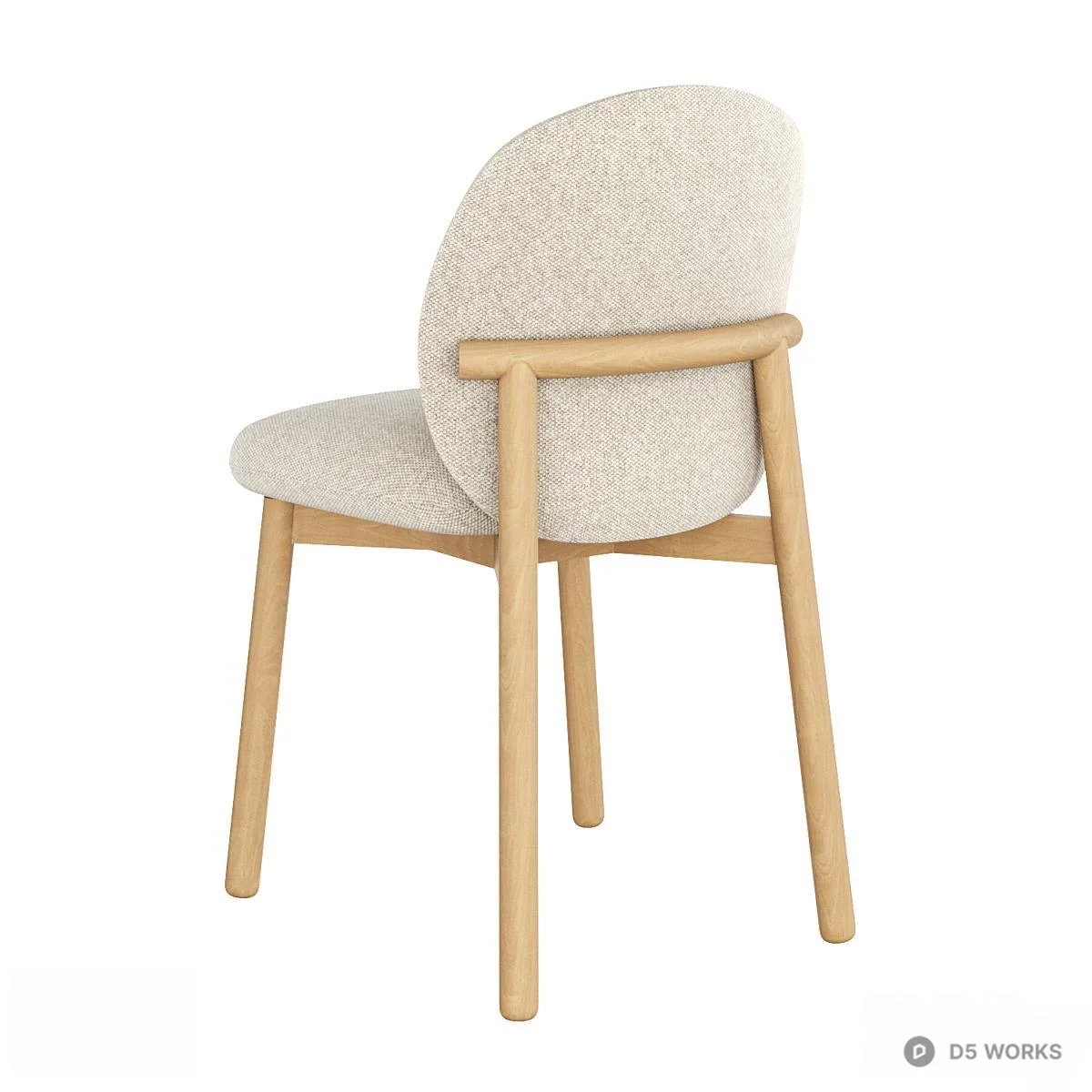 Minimalist Upholstered Dining Chair 3d model thumbnail 4