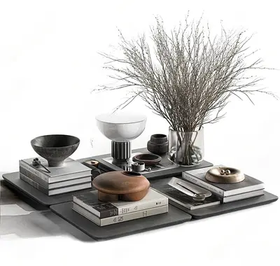 Minimalist Decorative Object Ensemble 3d model