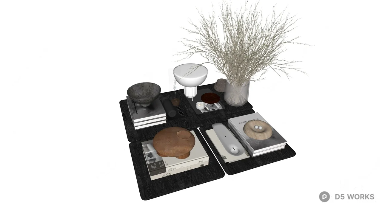 Abstract Black And White Wall Art 3d model thumbnail 2