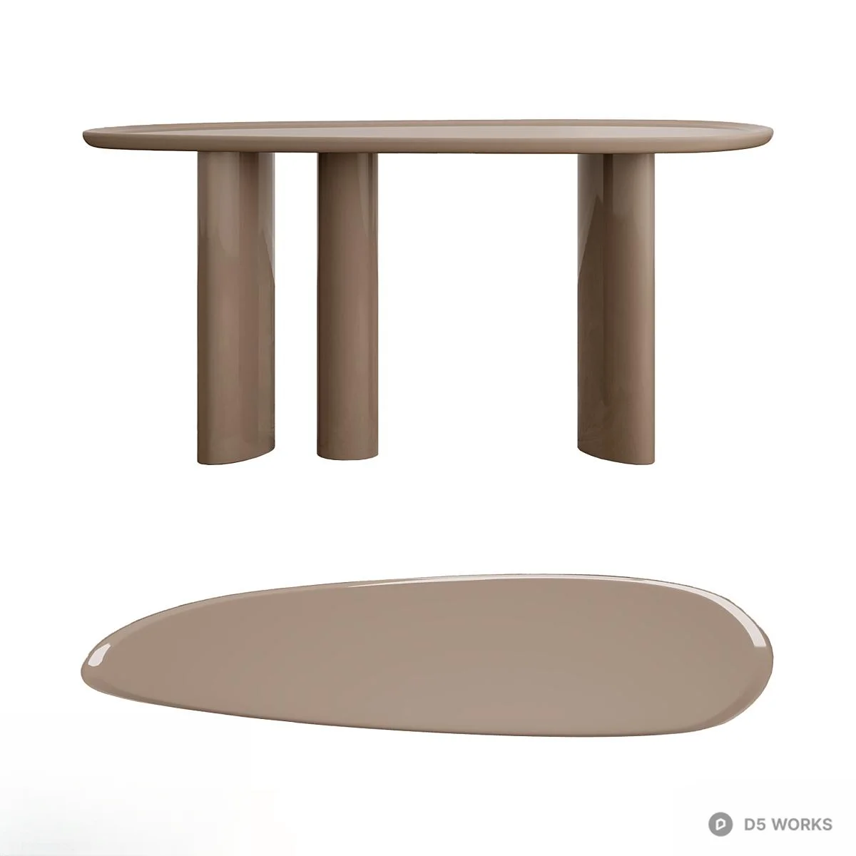 Mid Century Modern Side Table 3d model thumbnail 3
