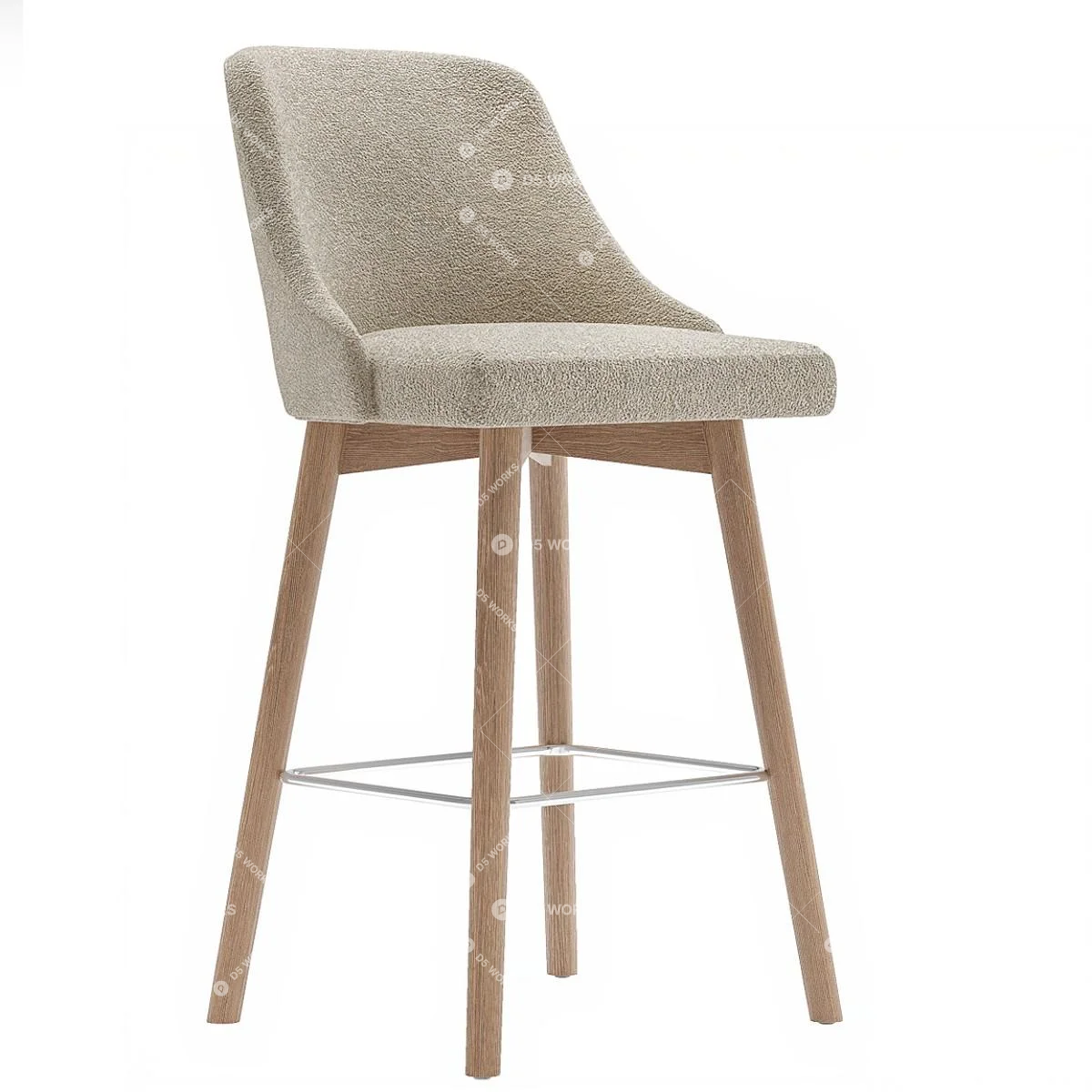 Organic Modern Bar Chair 3d model thumbnail 2