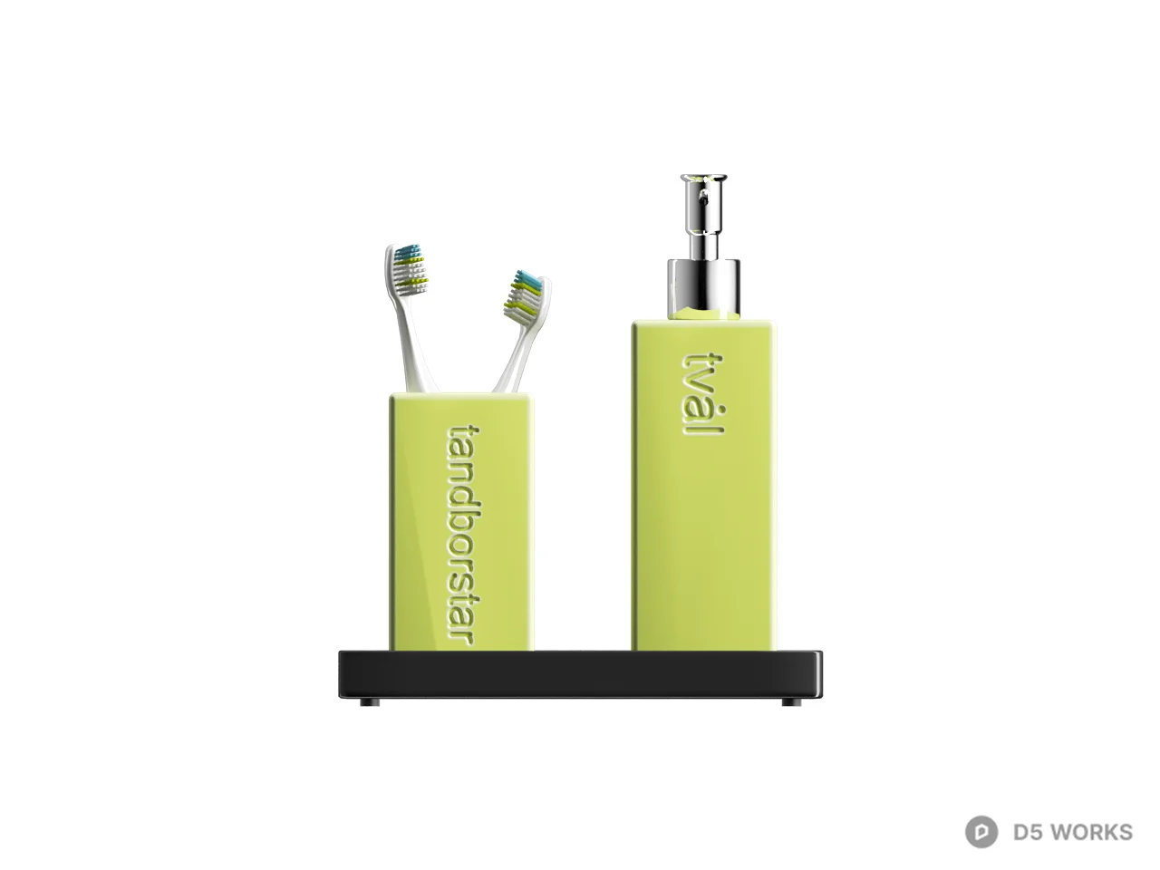 Minimalist Toothbrush Holder With Soap Dispenser 3d model thumbnail 2