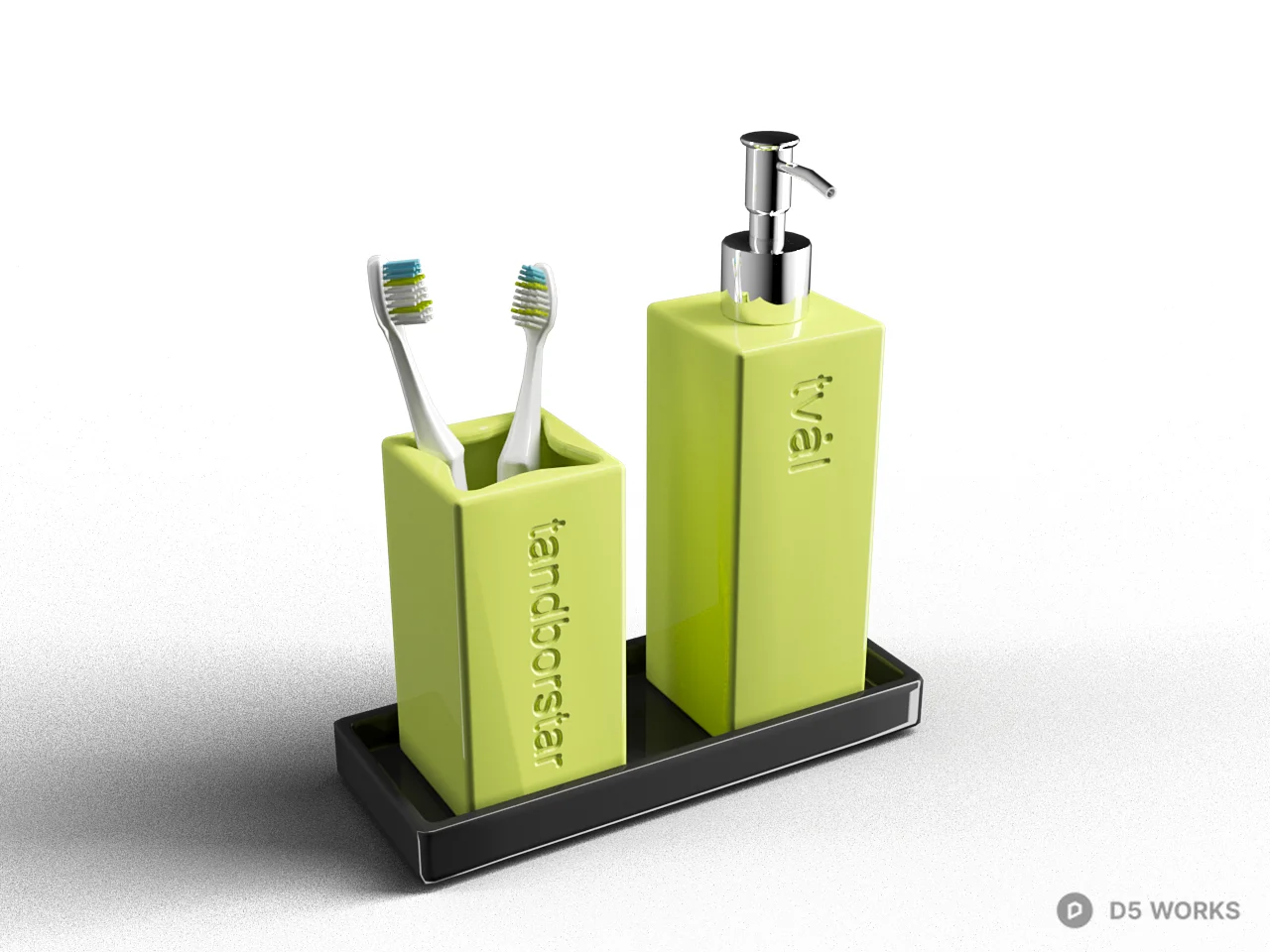 Minimalist Toothbrush Holder With Soap Dispenser 3d model - Image 1
