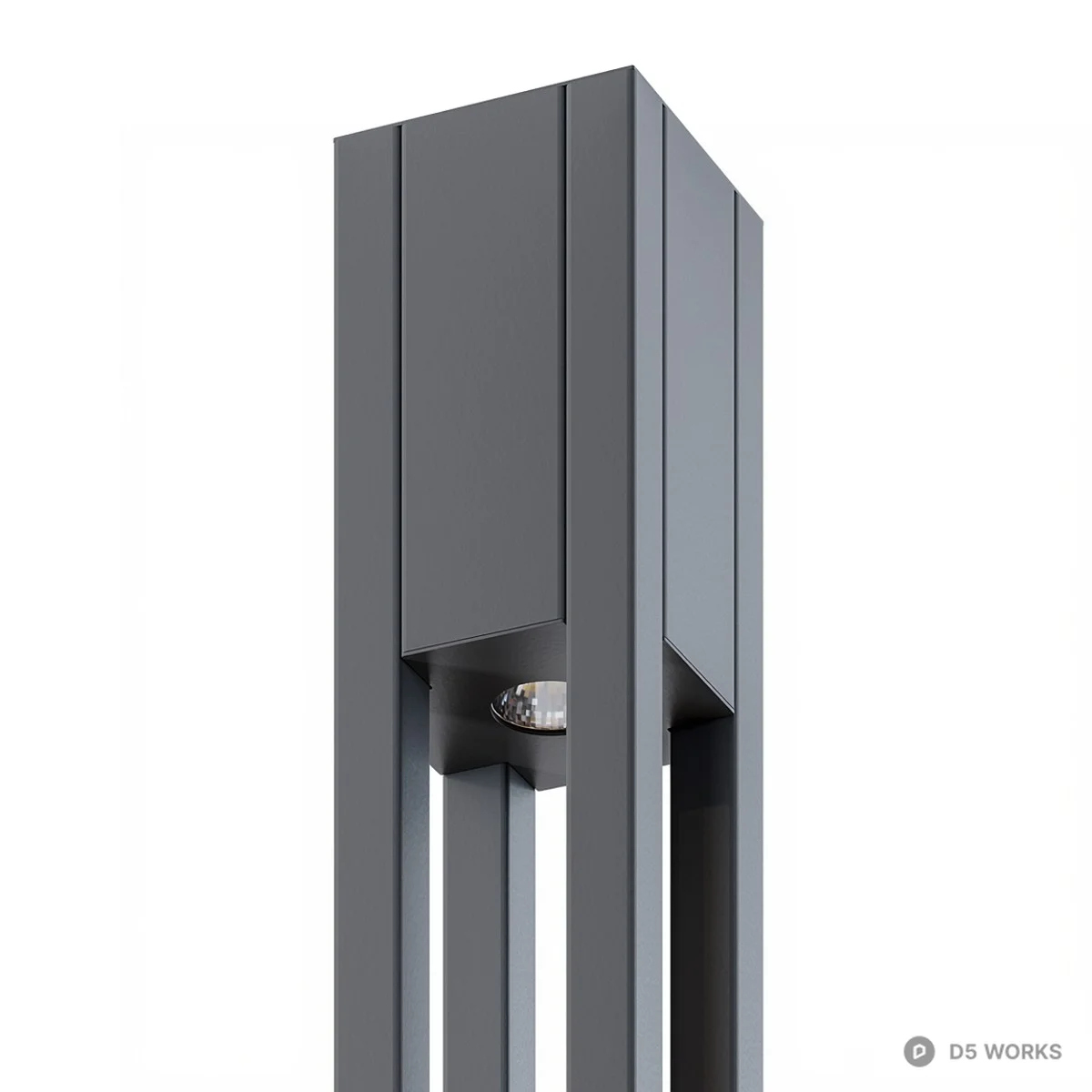 Modern Minimalist Garden Post Lamp 3d model thumbnail 4