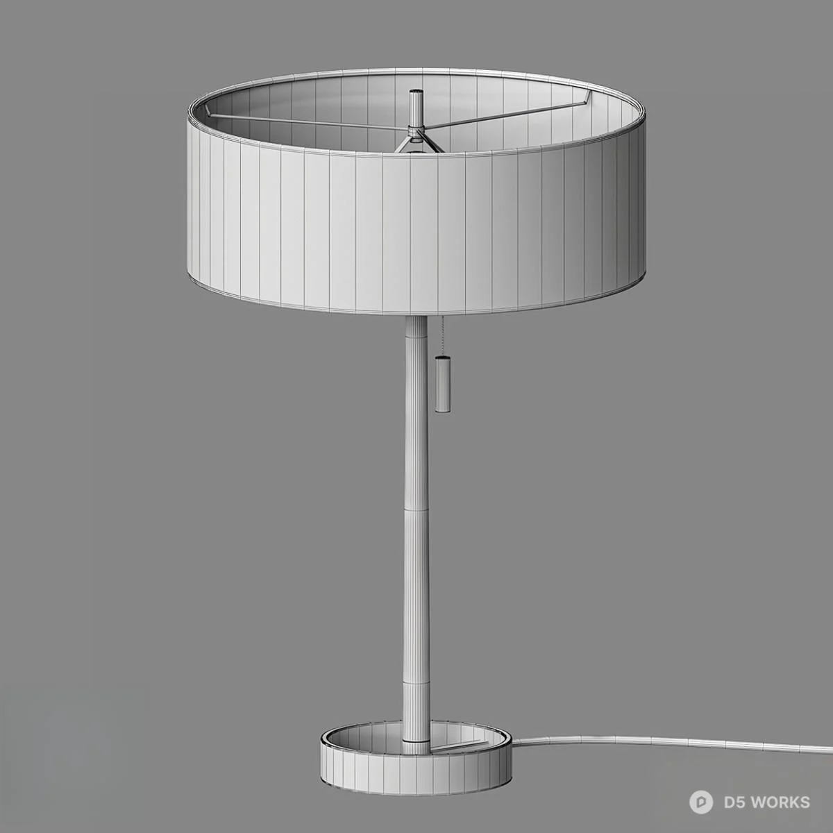 Minimalist Black And Brass Table Lamp 3d model thumbnail 2