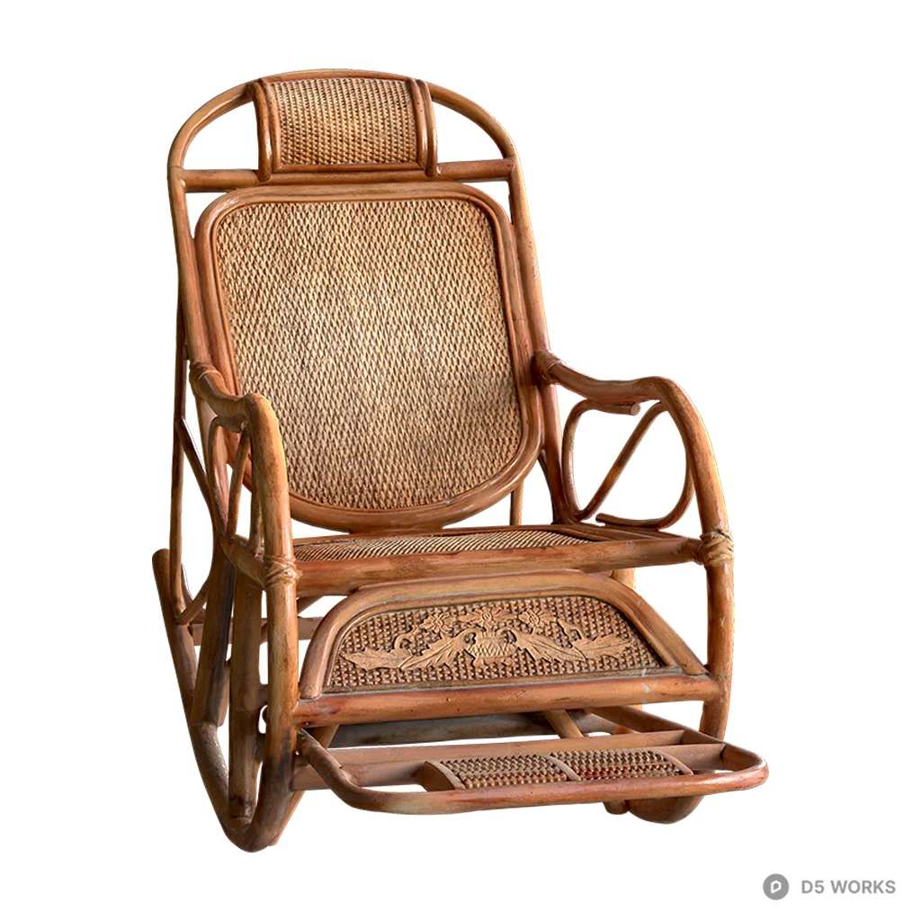 Wooden Rocking Chair 3d model - Image 1