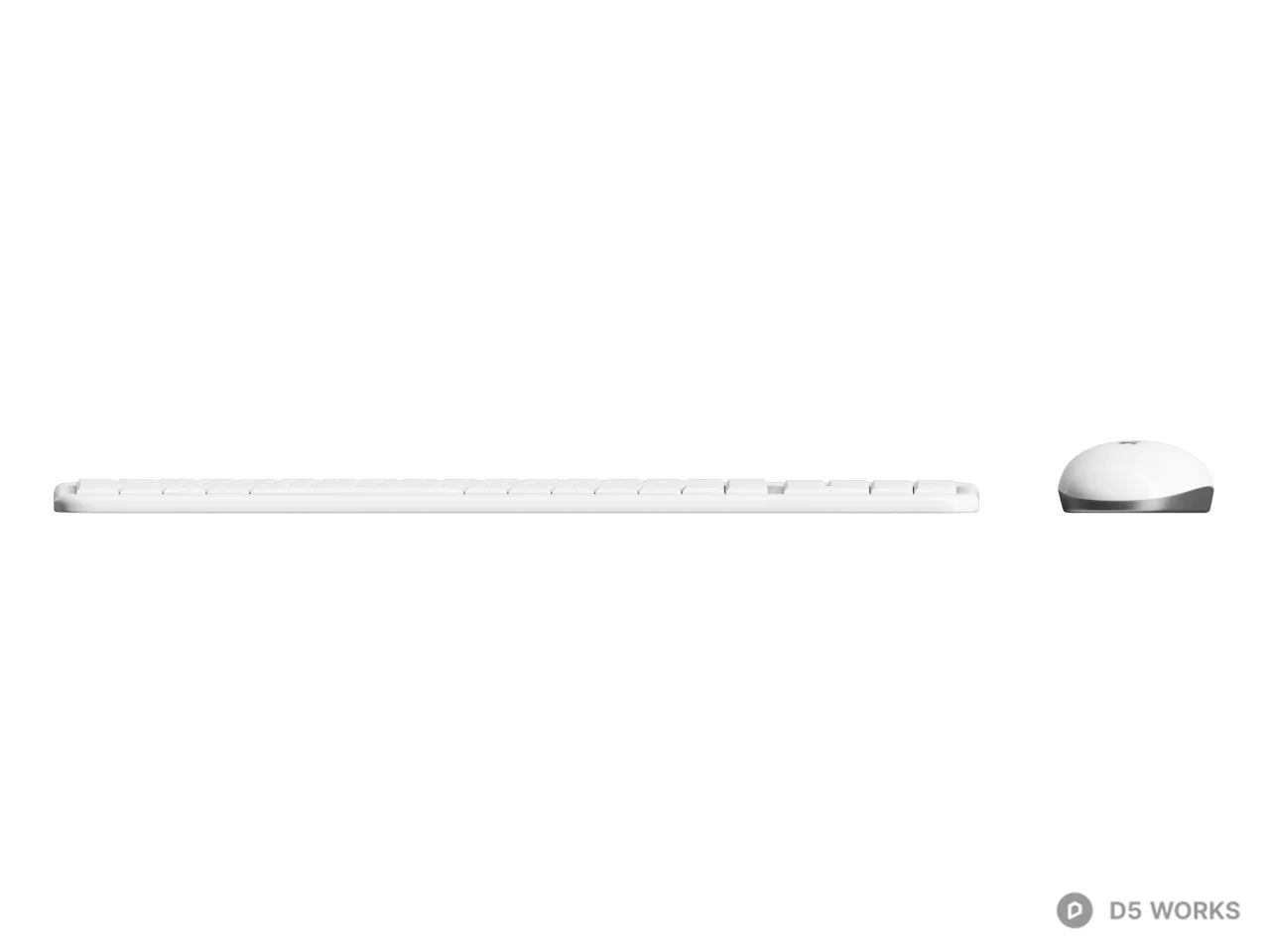 Minimalist White Keyboard And Mouse Set 3d model thumbnail 2