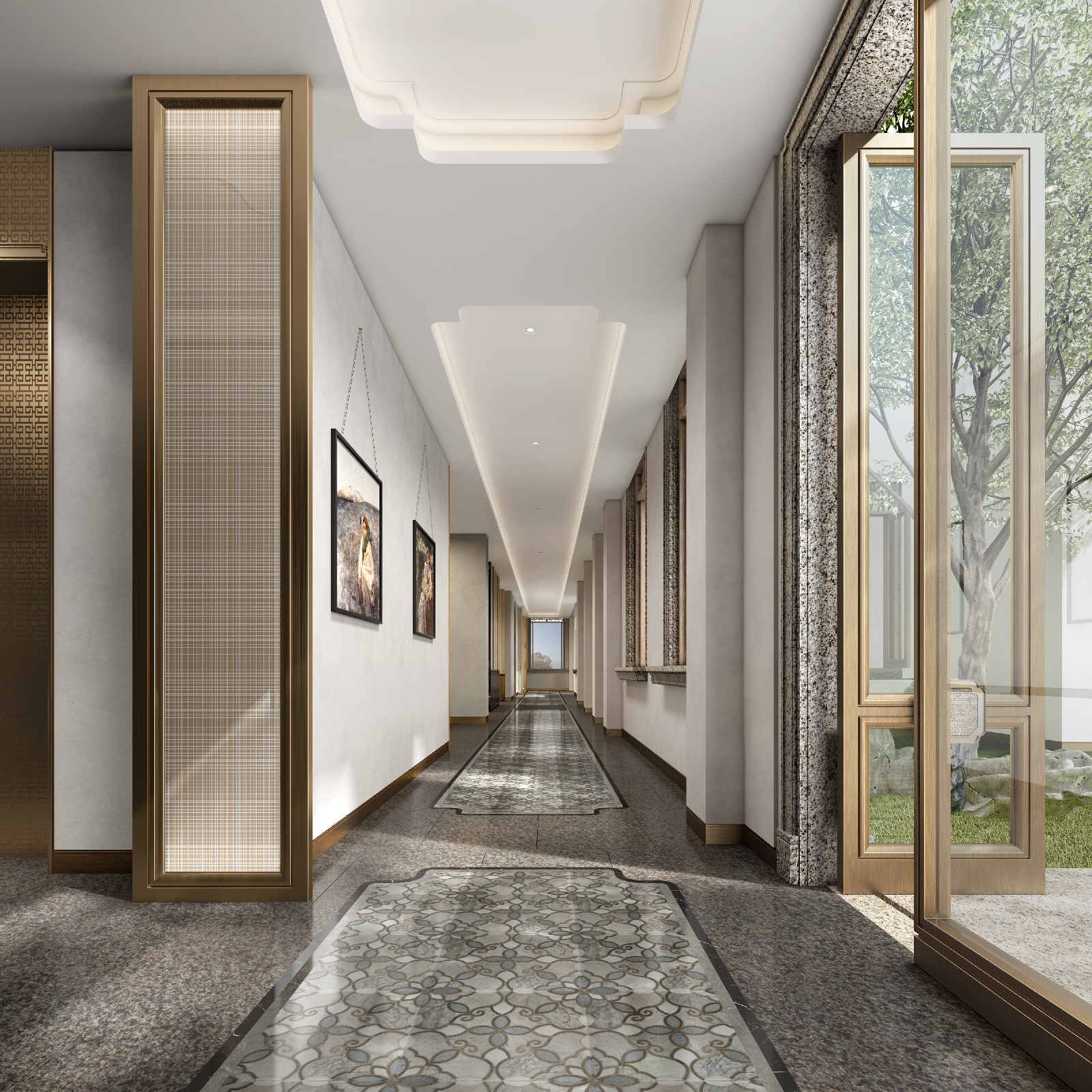 Art Deco Hotel Corridor