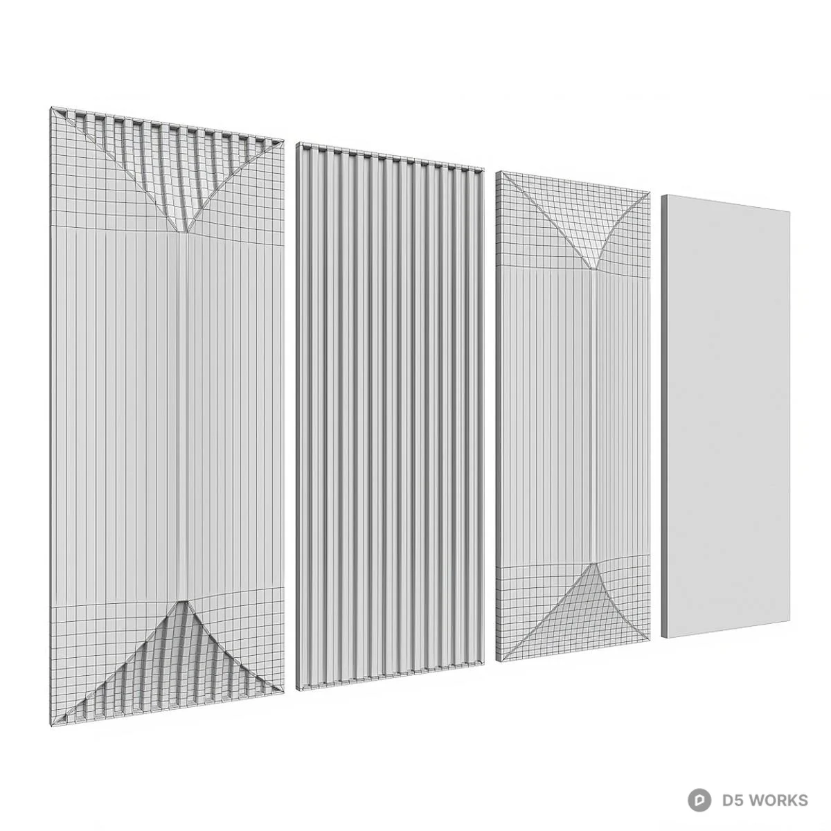 Geometric Pattern Wall Panel 3d model thumbnail 3