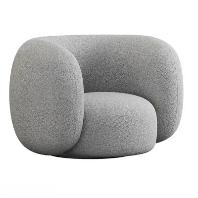 Organic Form Gray Fabric Single Sofa 3d model