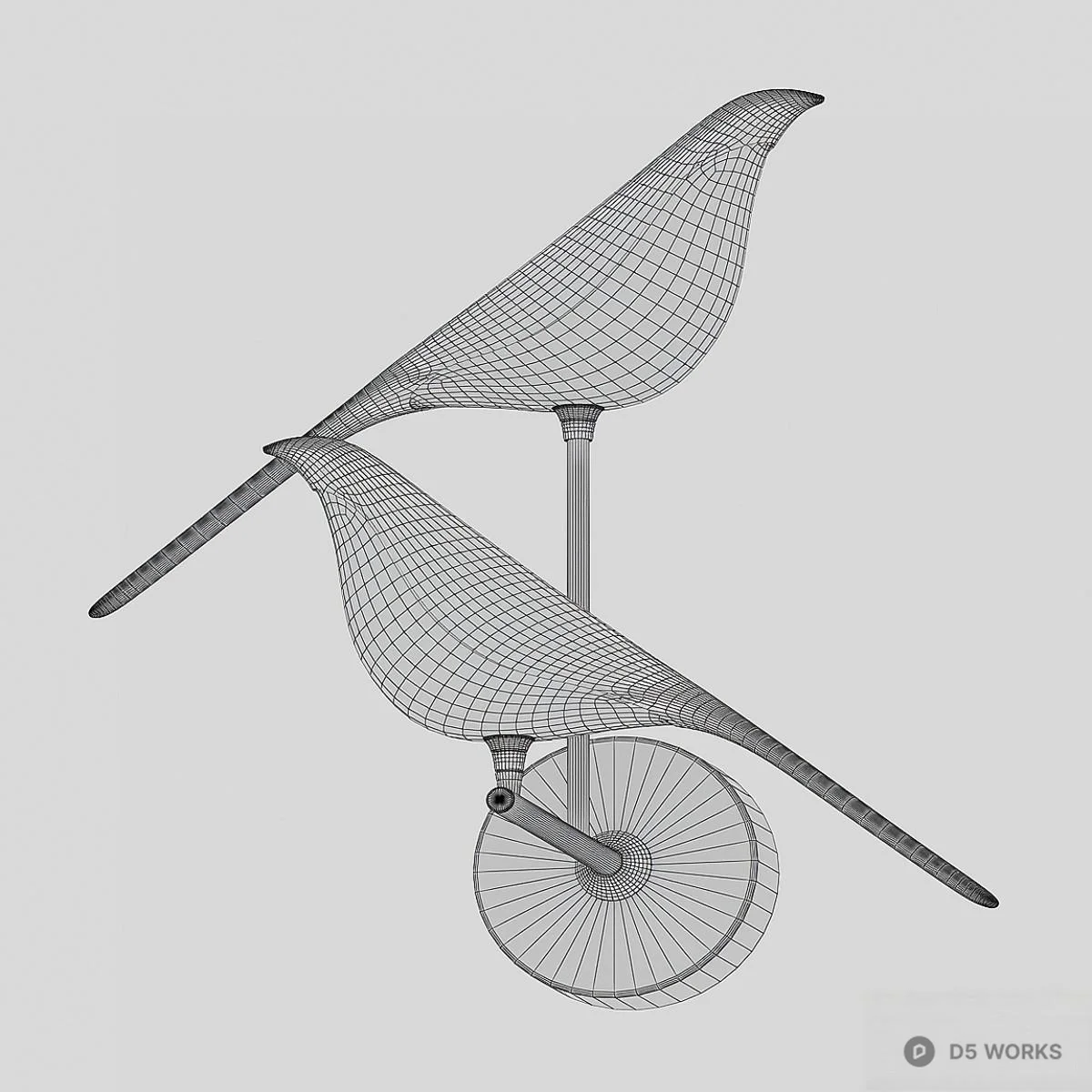 Bird Shaped Wall Lamp 3d model thumbnail 2