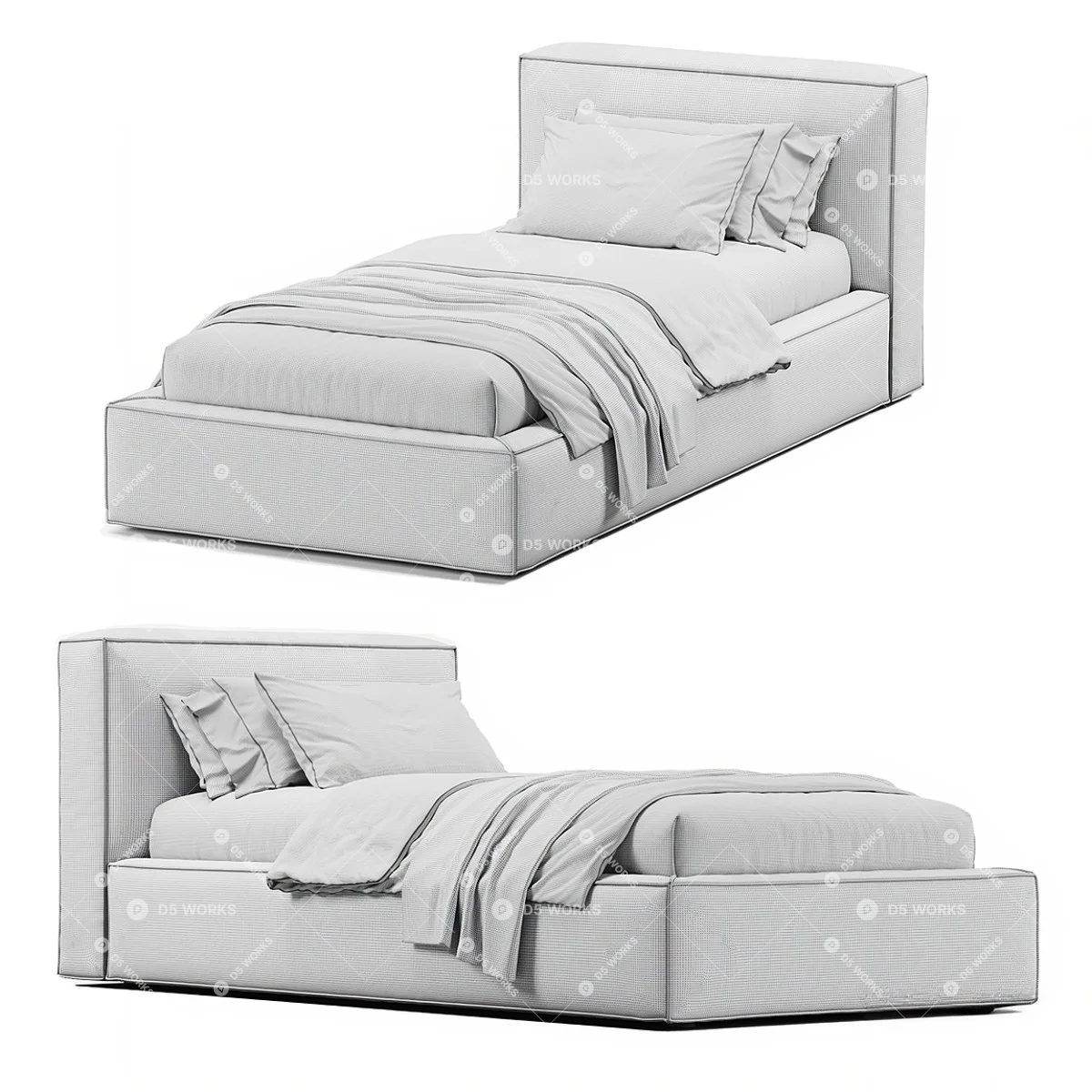 Single Bed 3d model thumbnail 5