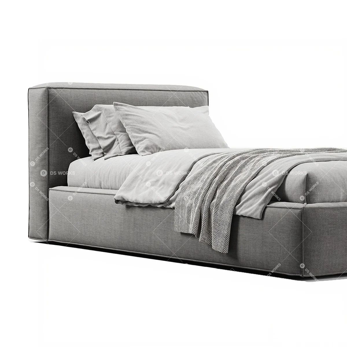 Single Bed 3d model thumbnail 3
