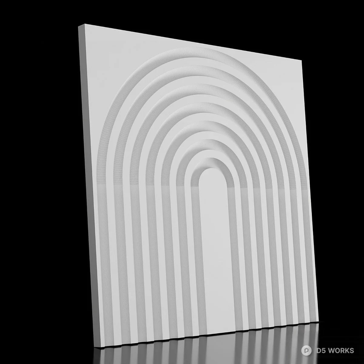 Arch Pattern Wall Panel 3d model thumbnail 3