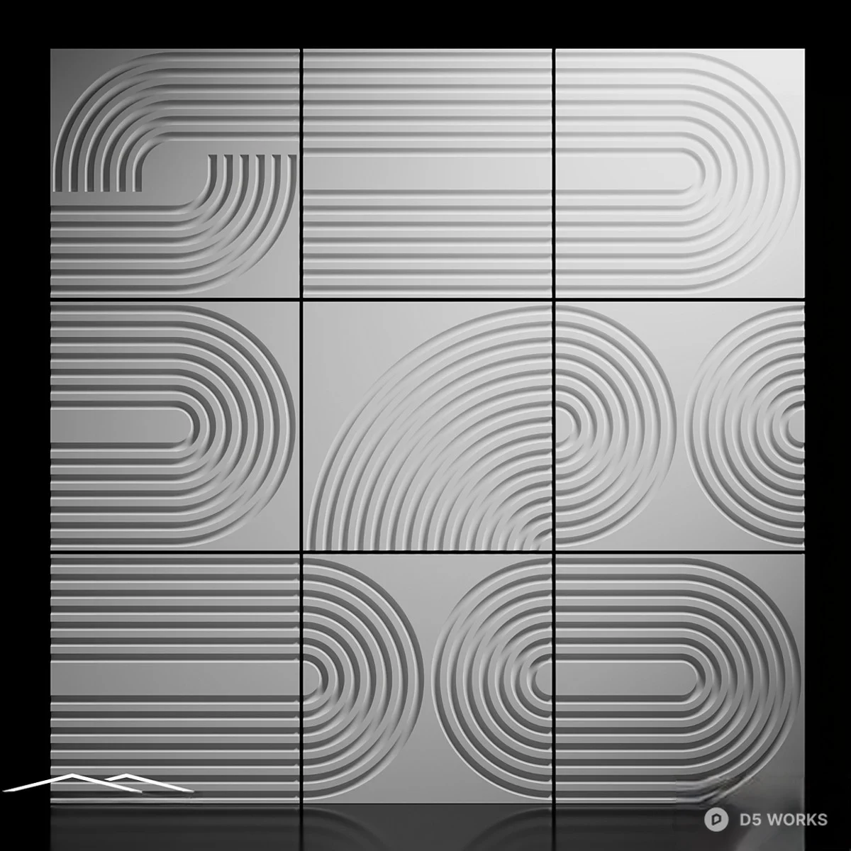 Arch Pattern Wall Panel 3d model thumbnail 4