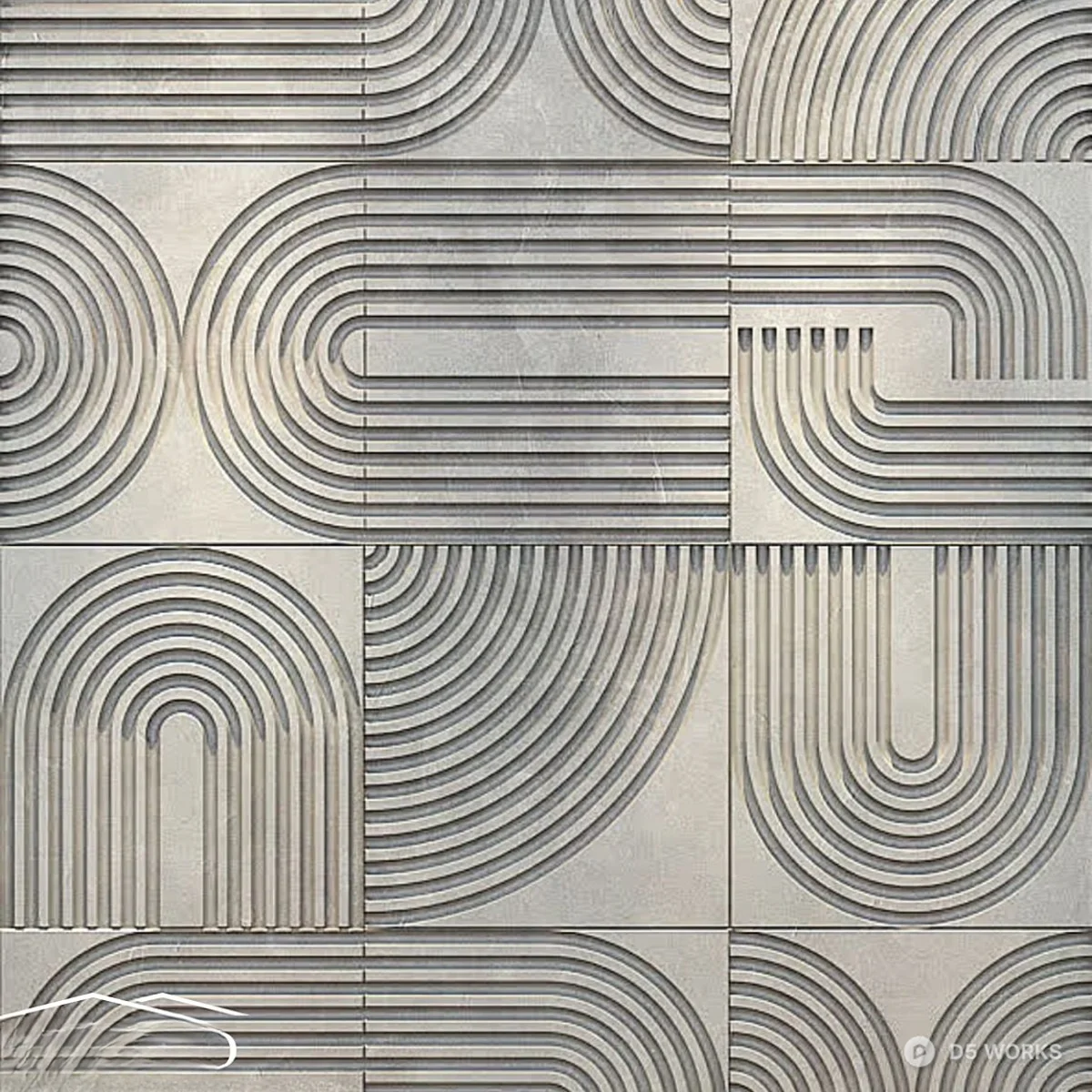 Arch Pattern Wall Panel 3d model thumbnail 5