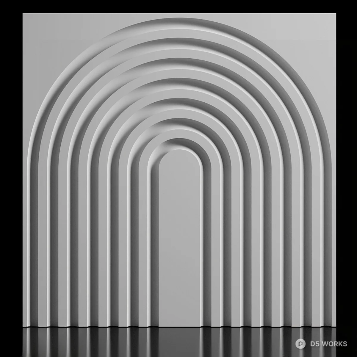 Arch Pattern Wall Panel 3d model thumbnail 2
