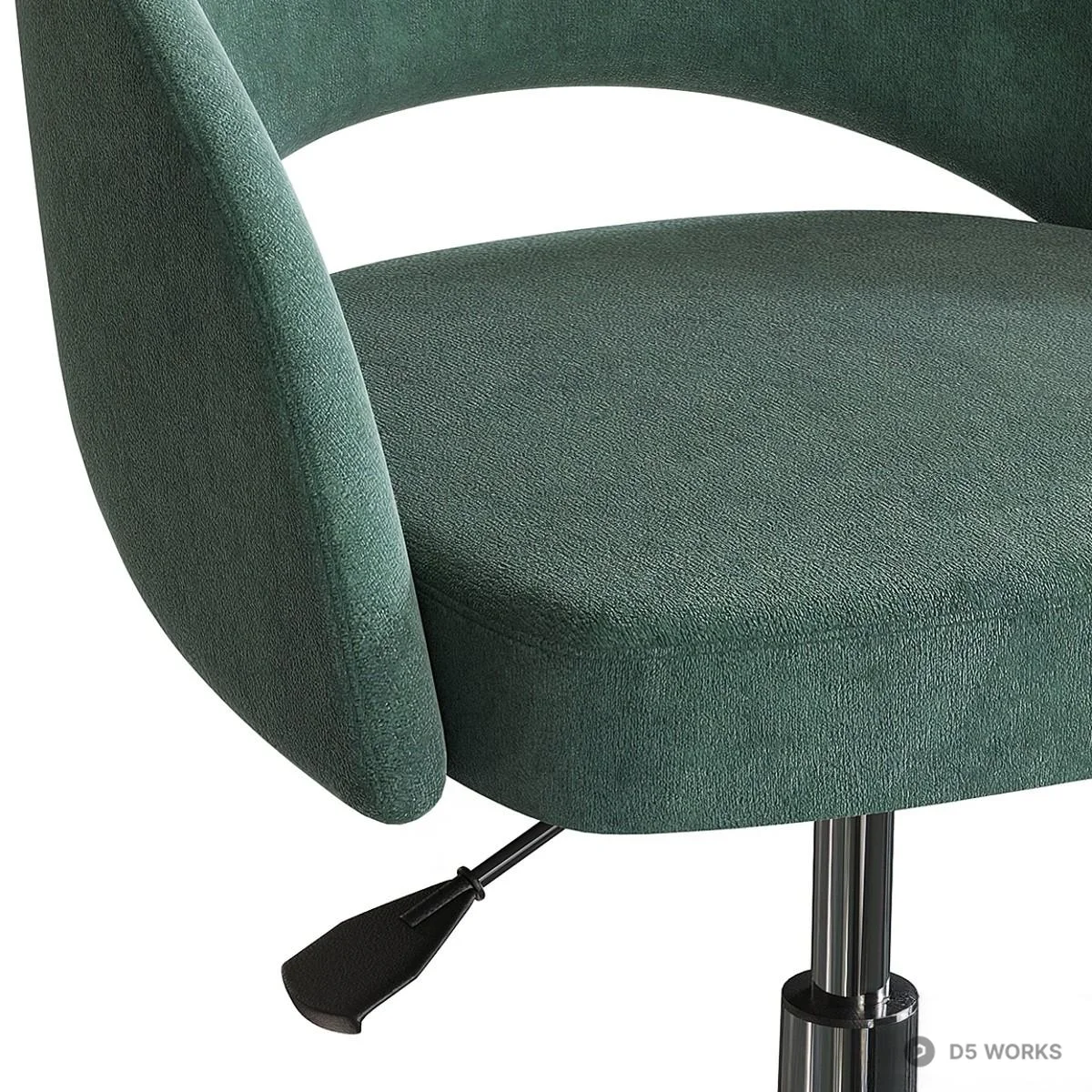 Velvet Upholstered Office Chair 3d model thumbnail 4