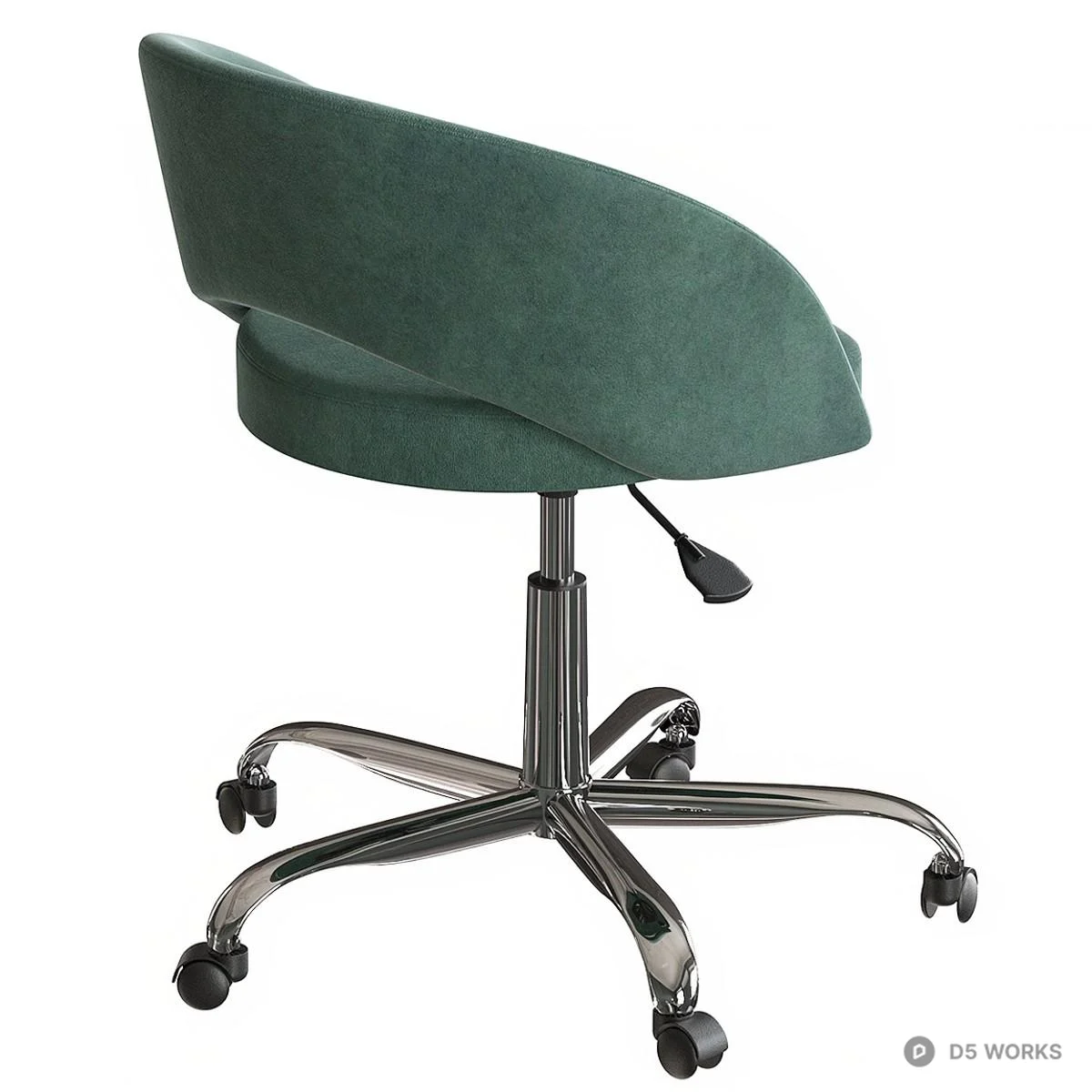 Velvet Upholstered Office Chair 3d model thumbnail 3