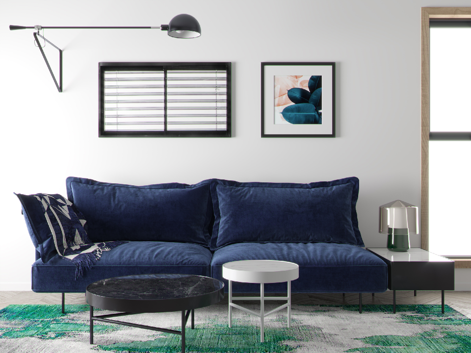 Scandinavian Sofa & Side Table Set