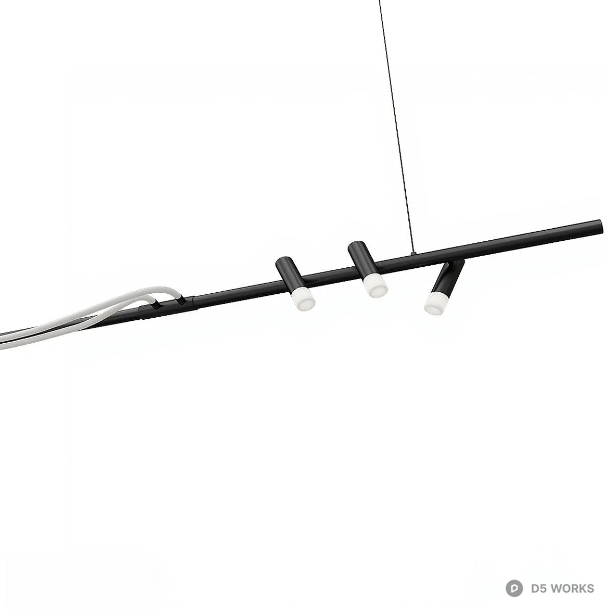Minimalist Linear Pendant Light 3d model thumbnail 2