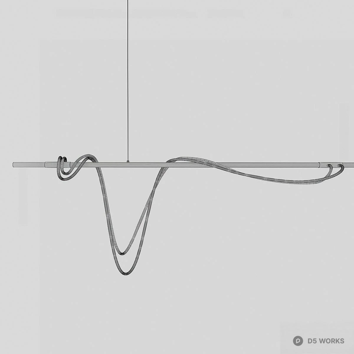 Minimalist Linear Pendant Light 3d model thumbnail 3