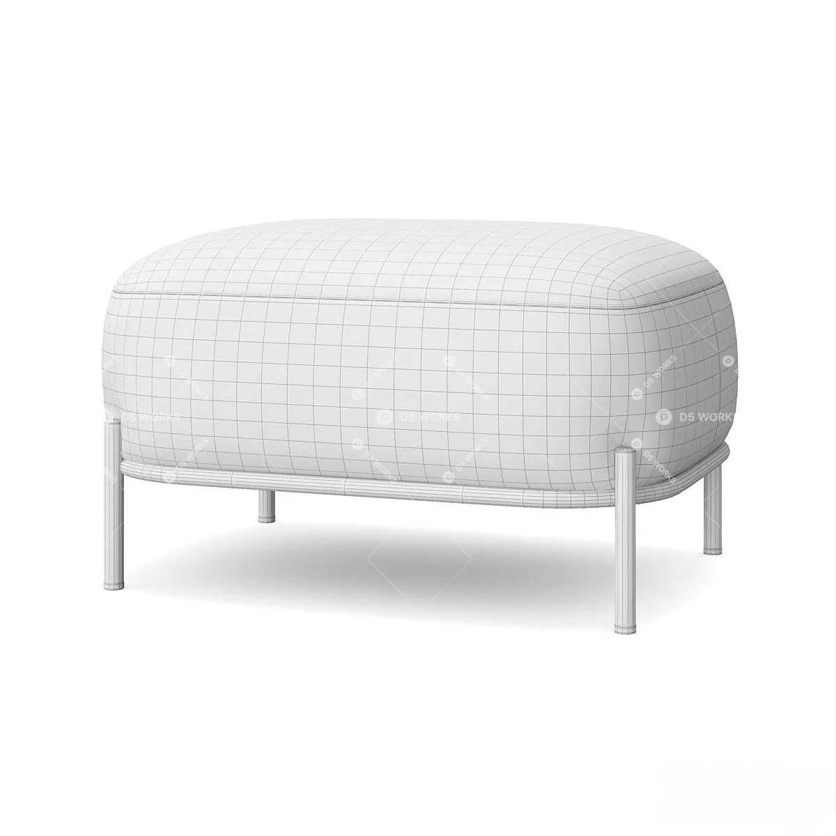 Modern Sofa Stool 3d model thumbnail 2