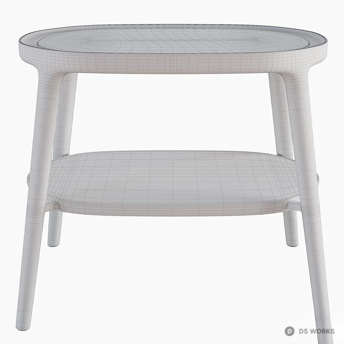 Marble Top Wooden Side Table 3d model thumbnail 4
