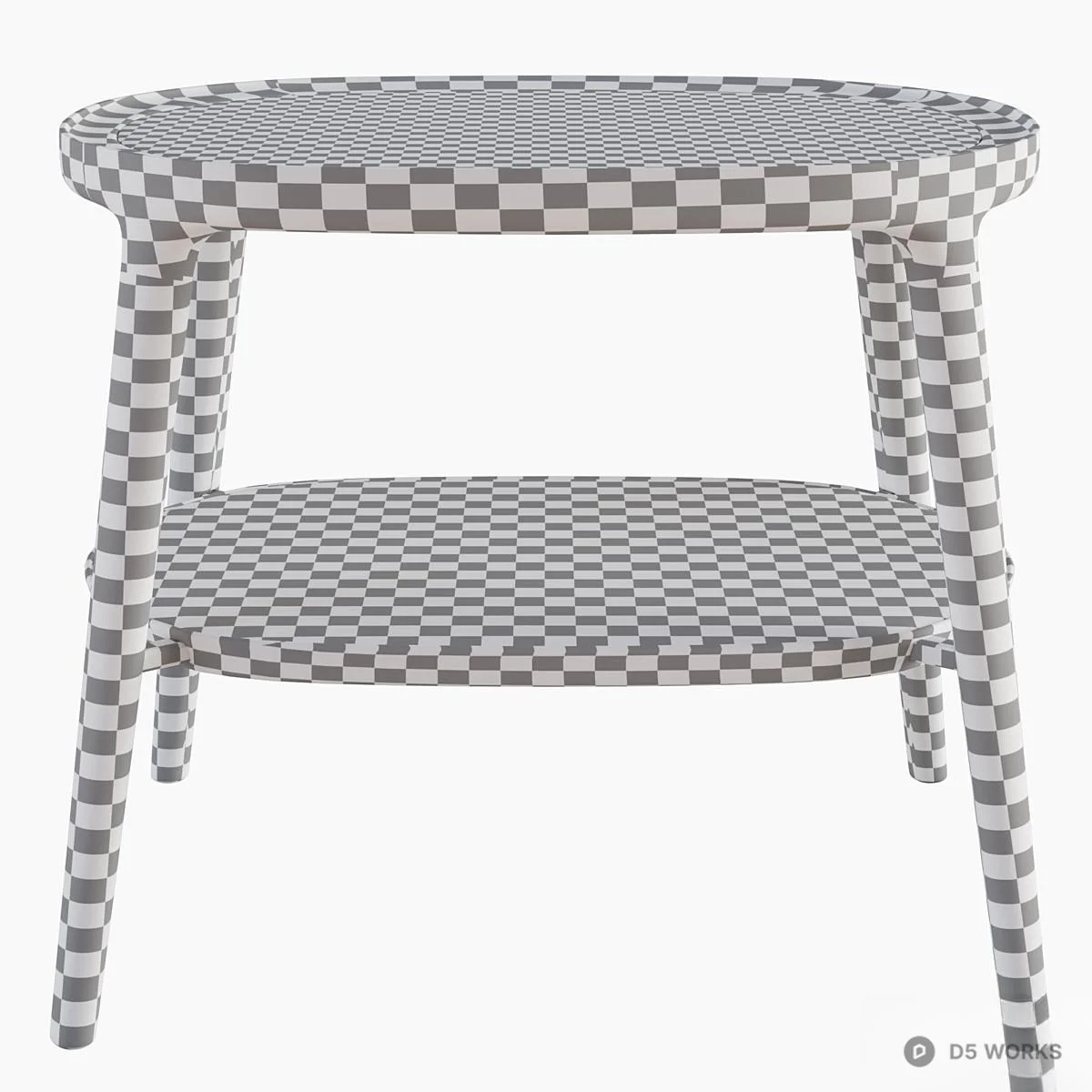Marble Top Wooden Side Table 3d model thumbnail 3