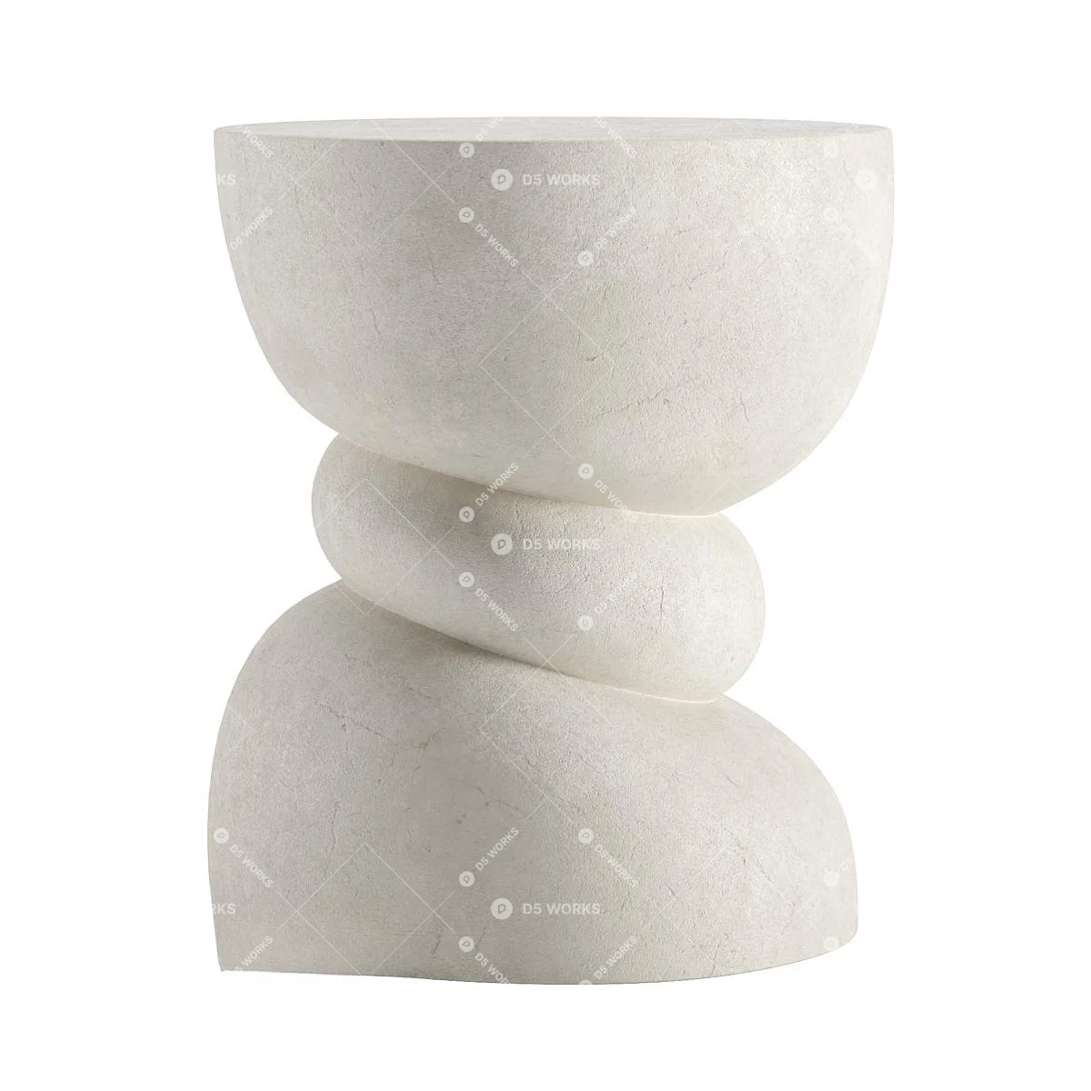 Sculptural Minimalist Side Table 3d model thumbnail 2