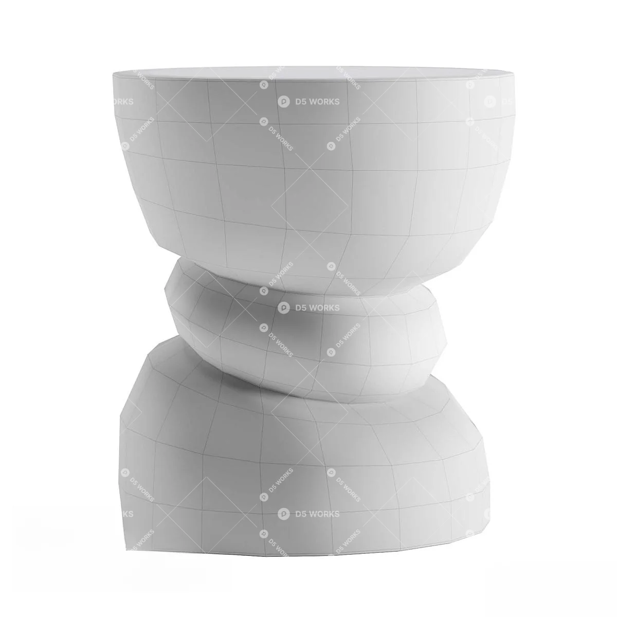 Sculptural Minimalist Side Table 3d model thumbnail 4