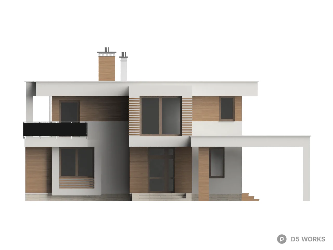Modern Single Family Villa Exterior 3d model thumbnail 2
