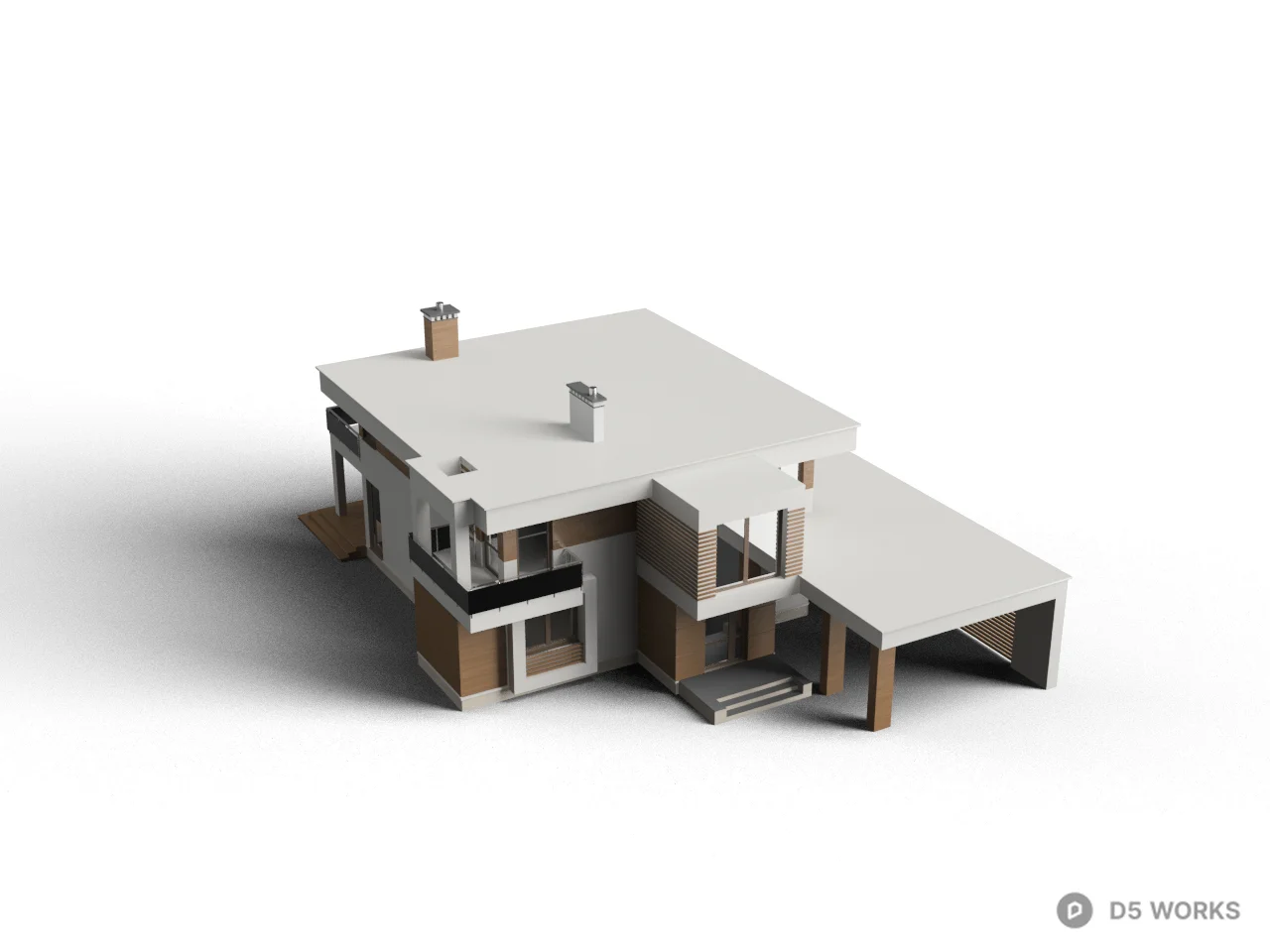 Modern Single Family Villa Exterior 3d model - Image 1