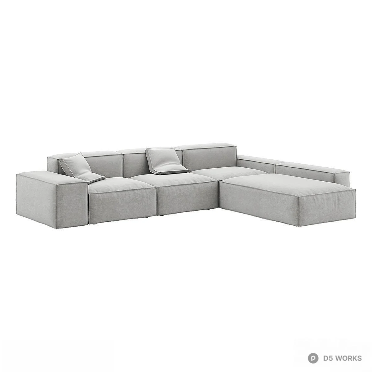 Modular Sectional Sofa With Chaise 3d model thumbnail 2