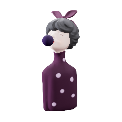 Sculpture Modern purple doll tabletop 