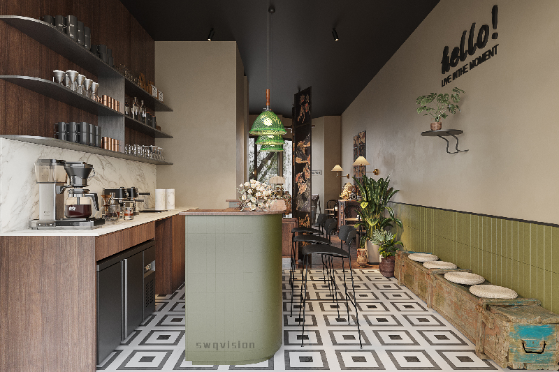 Mid-Century Modern Café