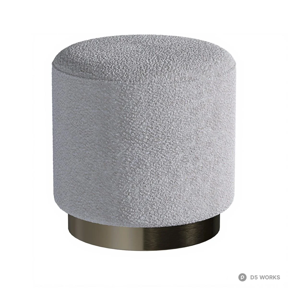 Textured Fabric Stool With Metal Base 3d model - Image 1
