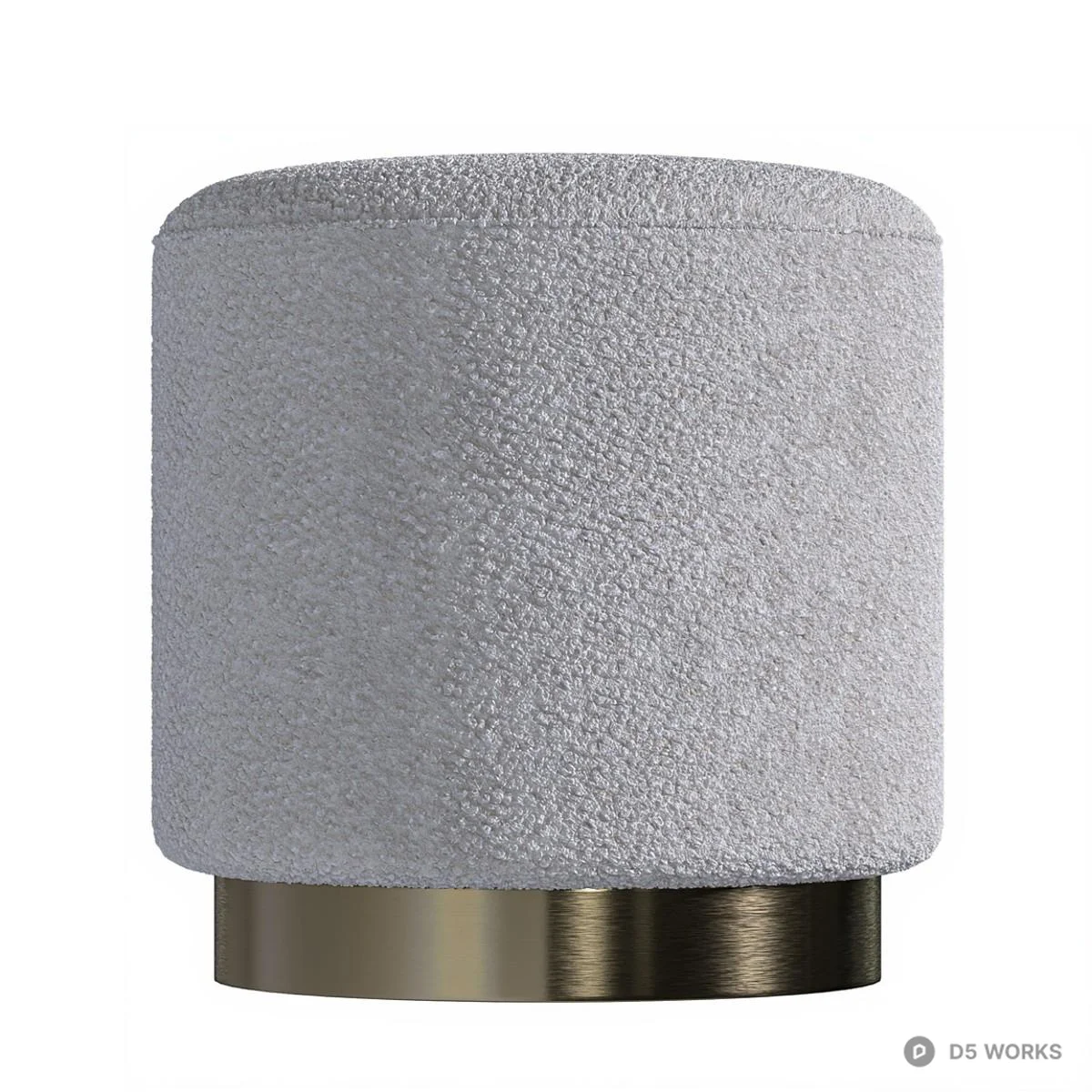 Textured Fabric Stool With Metal Base 3d model thumbnail 2
