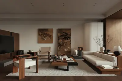 Mid-Century Modern Home Living Room