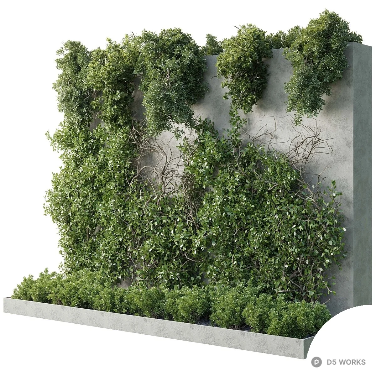 Vertical Green Wall Plant Installation 3d model - Image 1