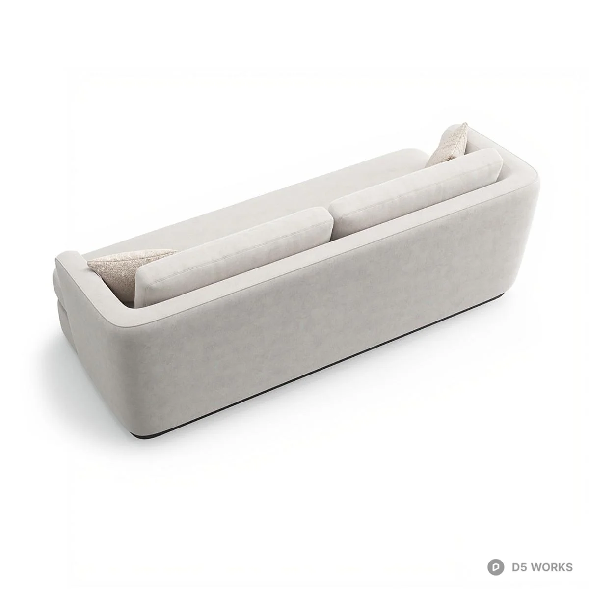 Minimalist Upholstered Three-Seater Sofa 3d model thumbnail 4