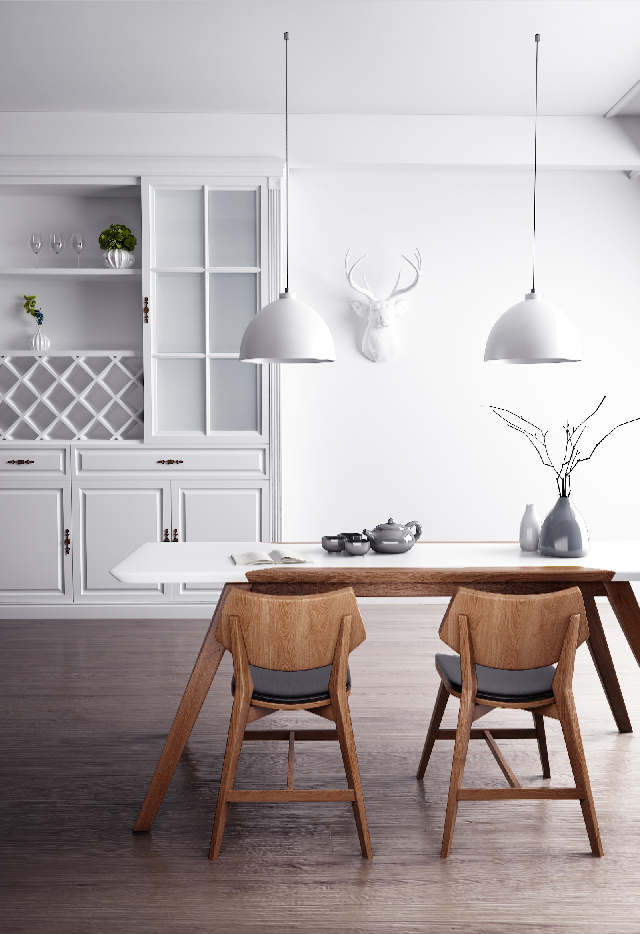 Scandinavian Dining Table & Chairs Set