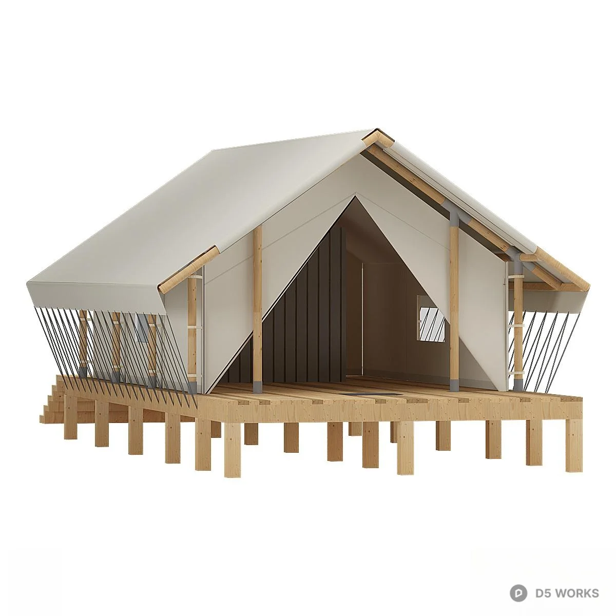 Minimalist Outdoor Canopy Bed 3d model - Image 1