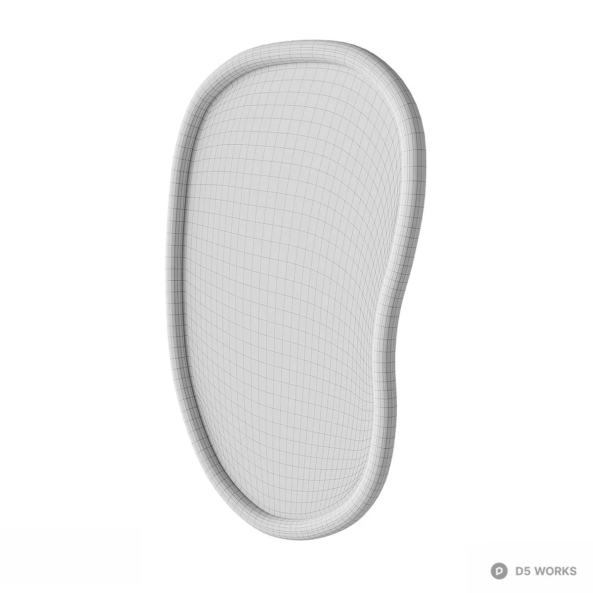 Organic Shape Wooden Frame Decorative Mirror 3d model thumbnail 3