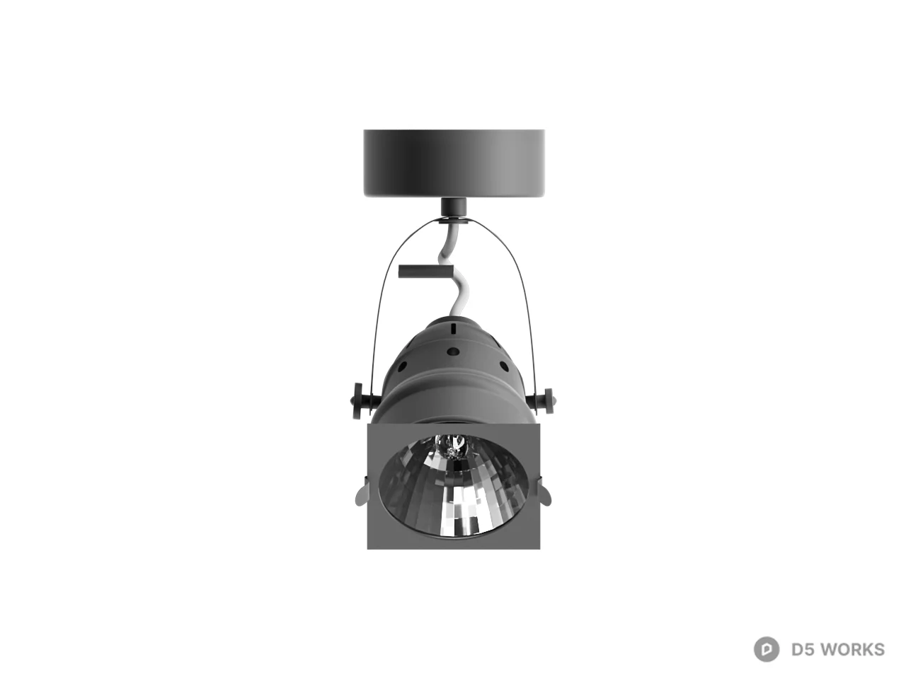 Adjustable Spotlight With Minimalist Design 3d model thumbnail 2