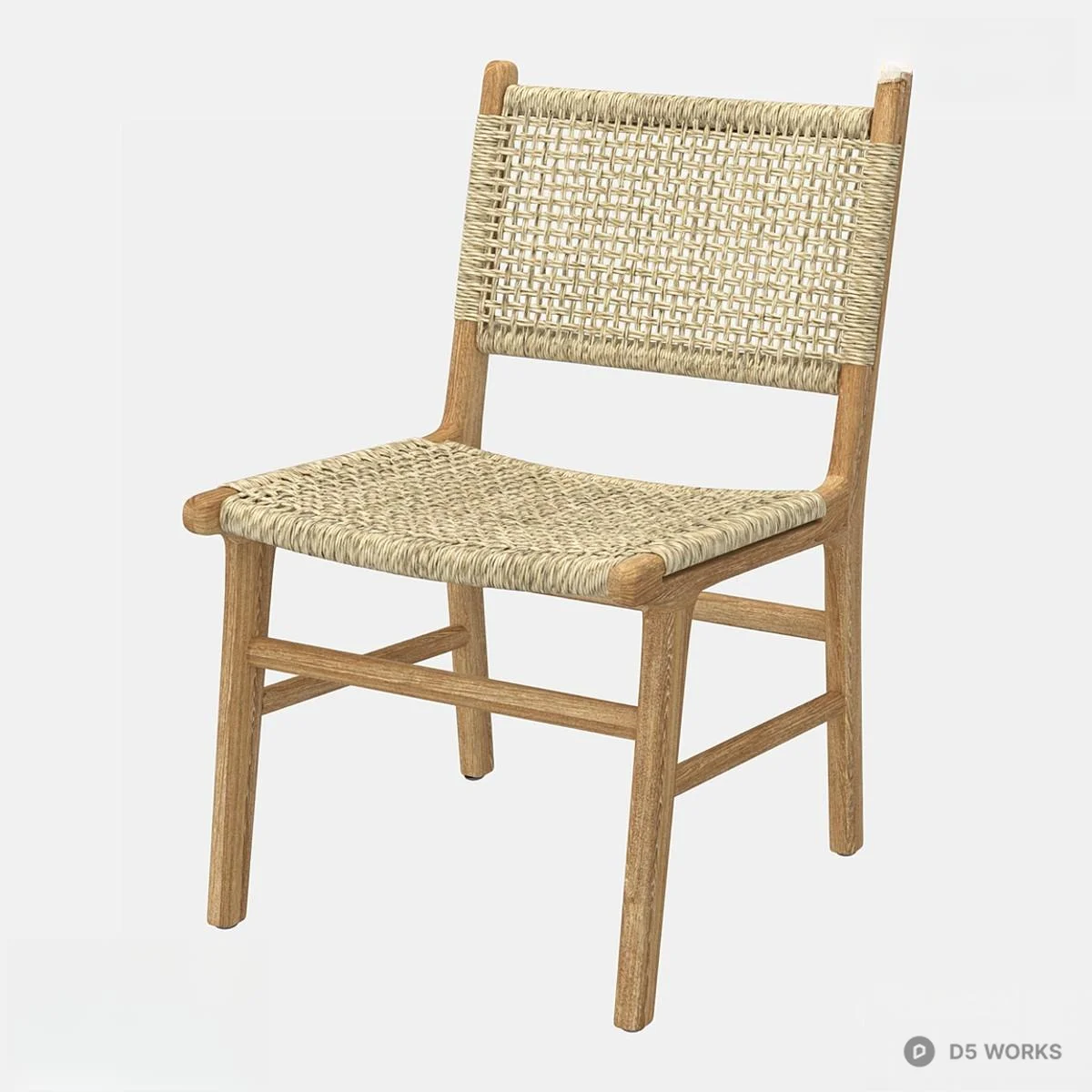 Woven Rattan Dining Chair 3d model - Image 1